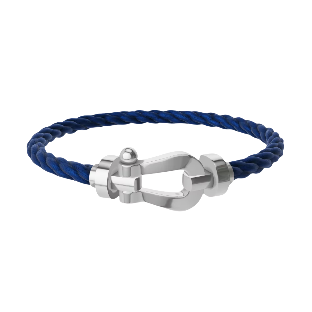 Force 10 Horseshoe Buckle Bracelet-Silver No Diamonds