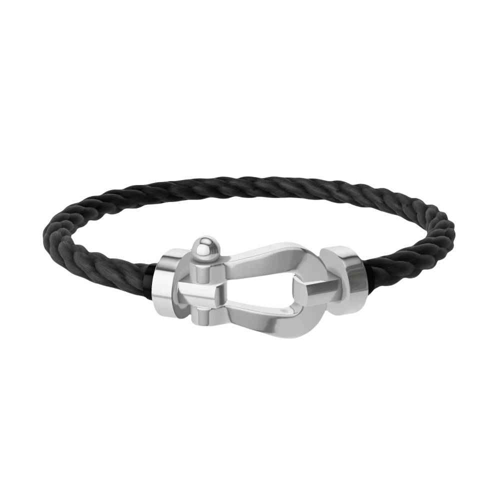 Force 10 Horseshoe Buckle Bracelet-Silver No Diamond