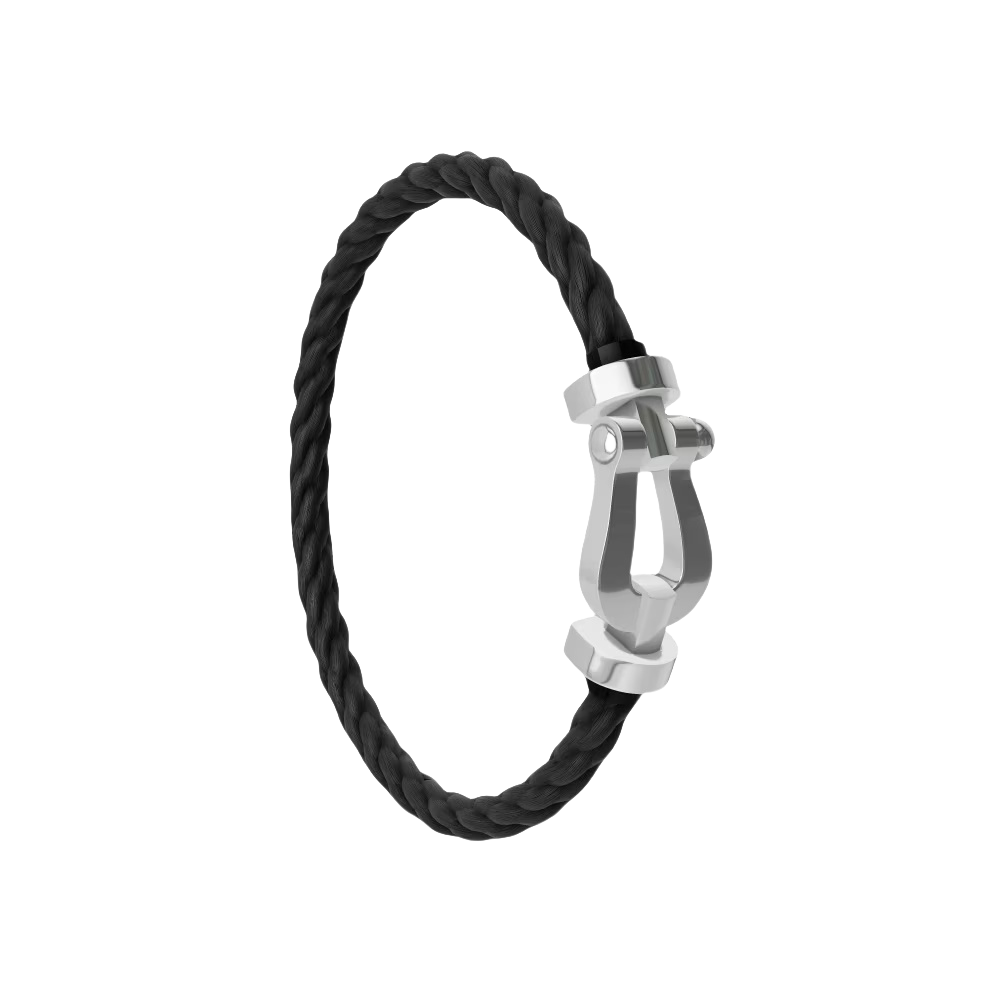 Force 10 Horseshoe Buckle Bracelet-Silver No Diamond