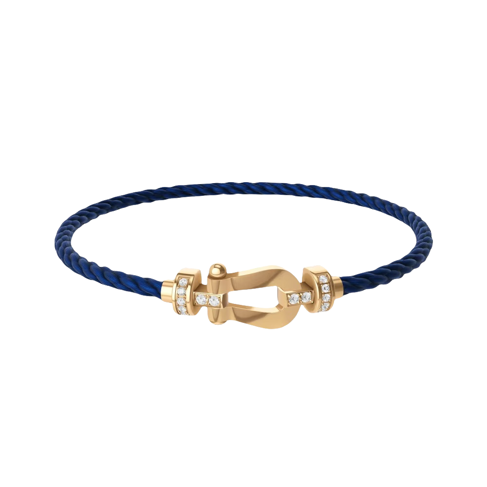 Force 10 Horseshoe Buckle Bracelet-Gold Half Diamonds