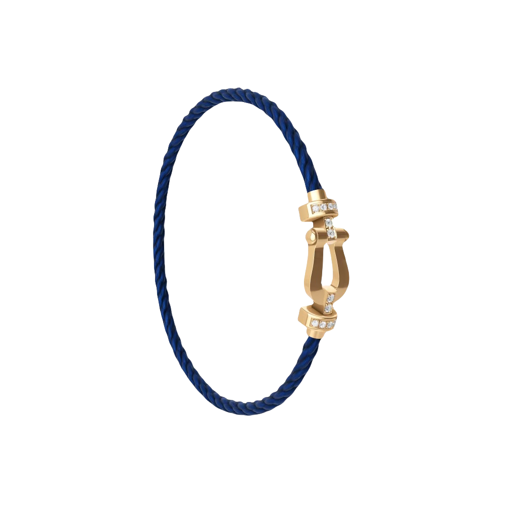 Force 10 Horseshoe Buckle Bracelet-Gold Half Diamonds