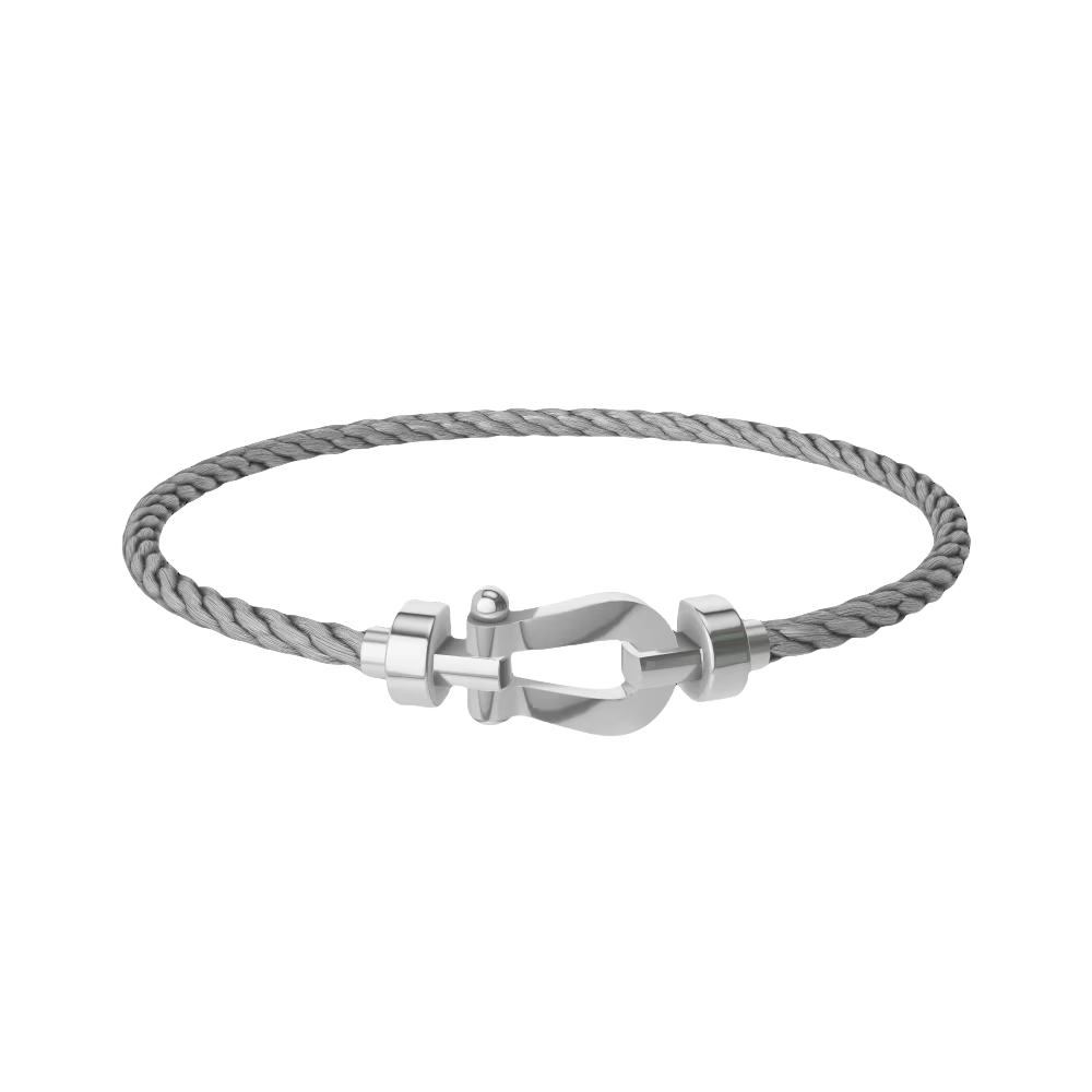 Force 10 Horseshoe Buckle Bracelet-Silver No Diamonds