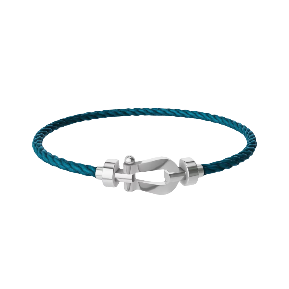 Force 10 Horseshoe Buckle Bracelet-Silver No Diamond