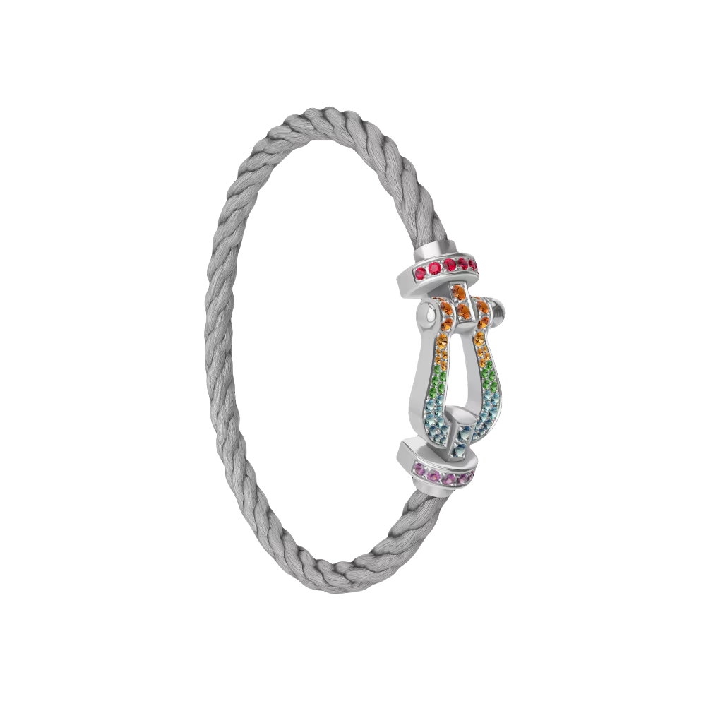 Force 10 Horseshoe Buckle Bracelet-Rainbow Diamonds