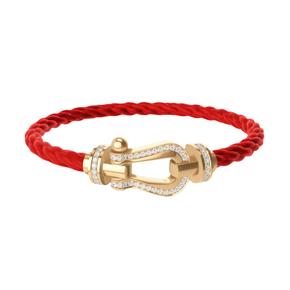 Force 10 Horseshoe Buckle Bracelet-Glod Full Diamonds