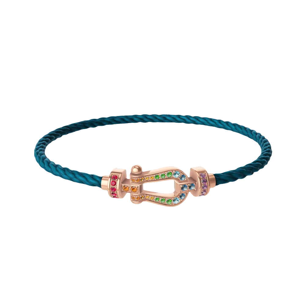 Force 10 Horseshoe Buckle Bracelet-Glod Gradient Diamonds