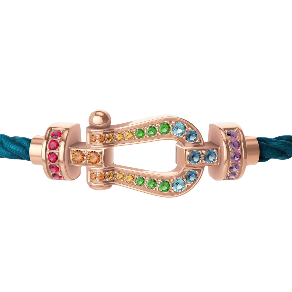 Force 10 Horseshoe Buckle Bracelet-Glod Gradient Diamonds