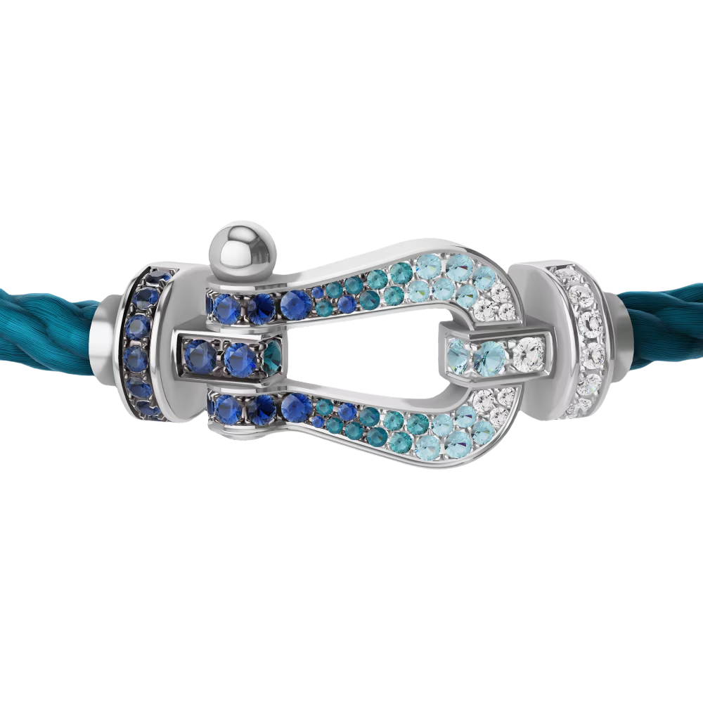 Force 10 Horseshoe Buckle Bracelet-Blue Gradient Diamonds