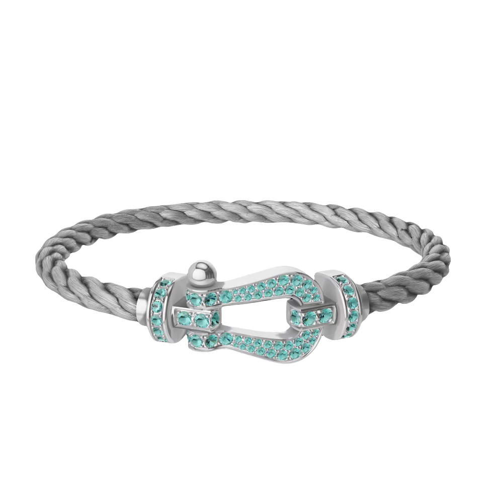 Force 10 Horseshoe Buckle Bracelet-Blue Full Diamonds