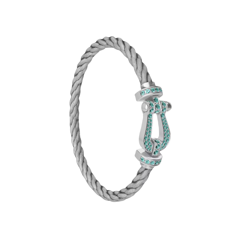 Force 10 Horseshoe Buckle Bracelet-Blue Full Diamonds