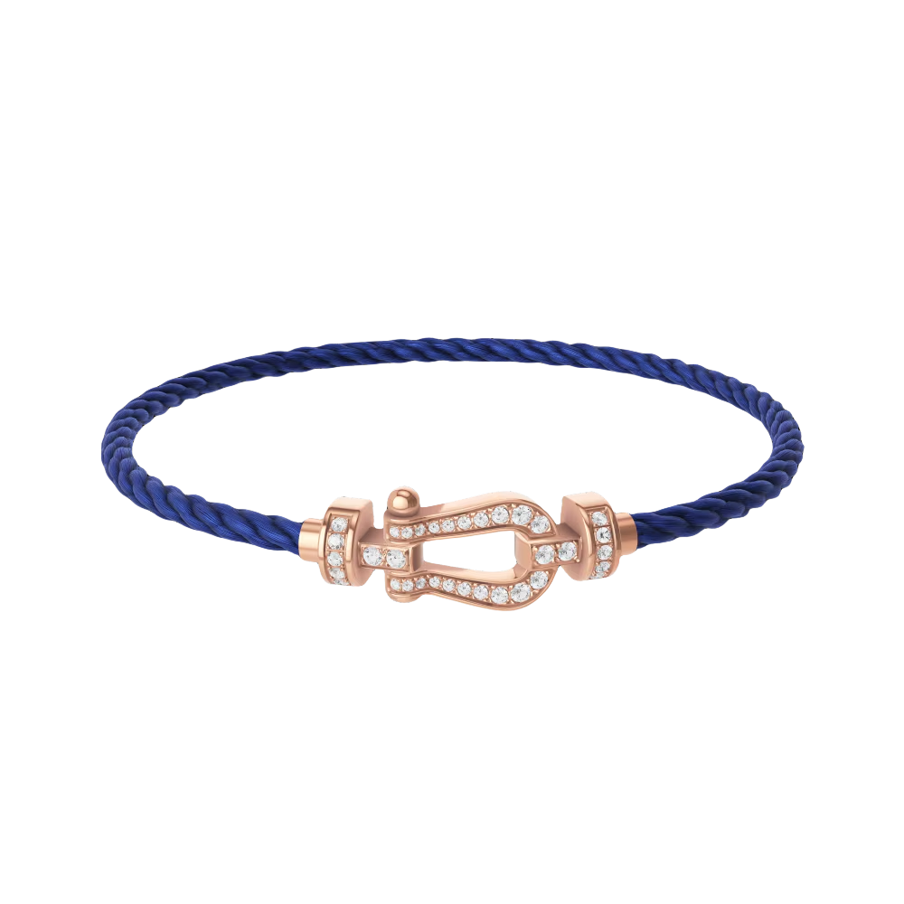 Force 10 Horseshoe Buckle Bracelet-Blue Glod Full Diamonds