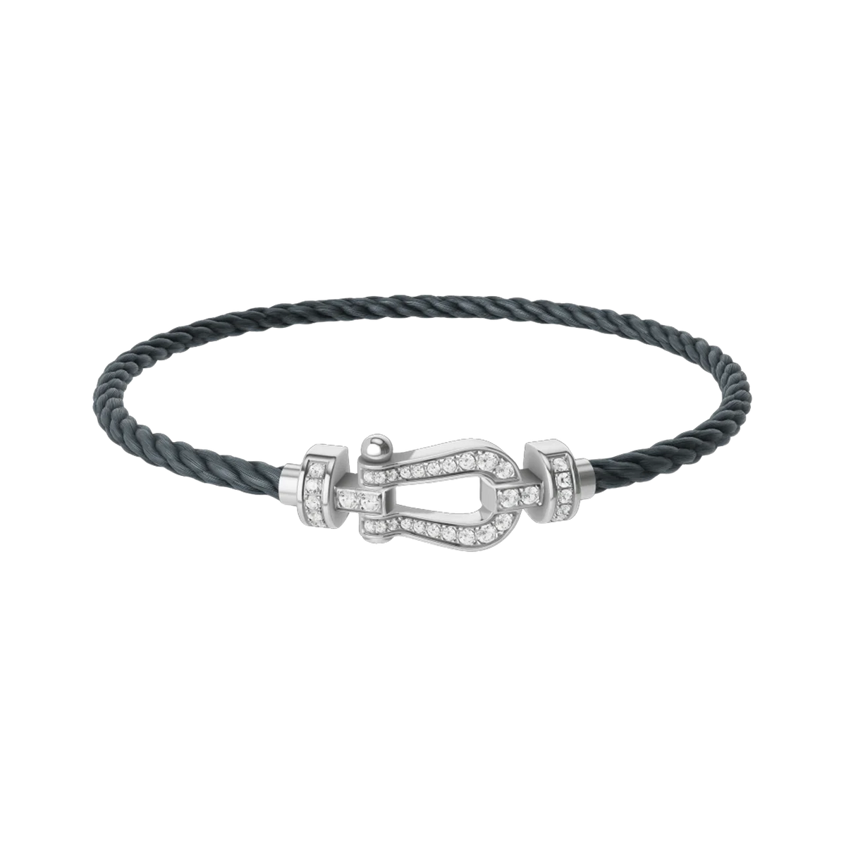 Force 10 Horseshoe Buckle Bracelet-Silver Full Diamonds